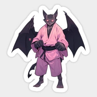 Kawaii Style Karate Master Bat Sticker